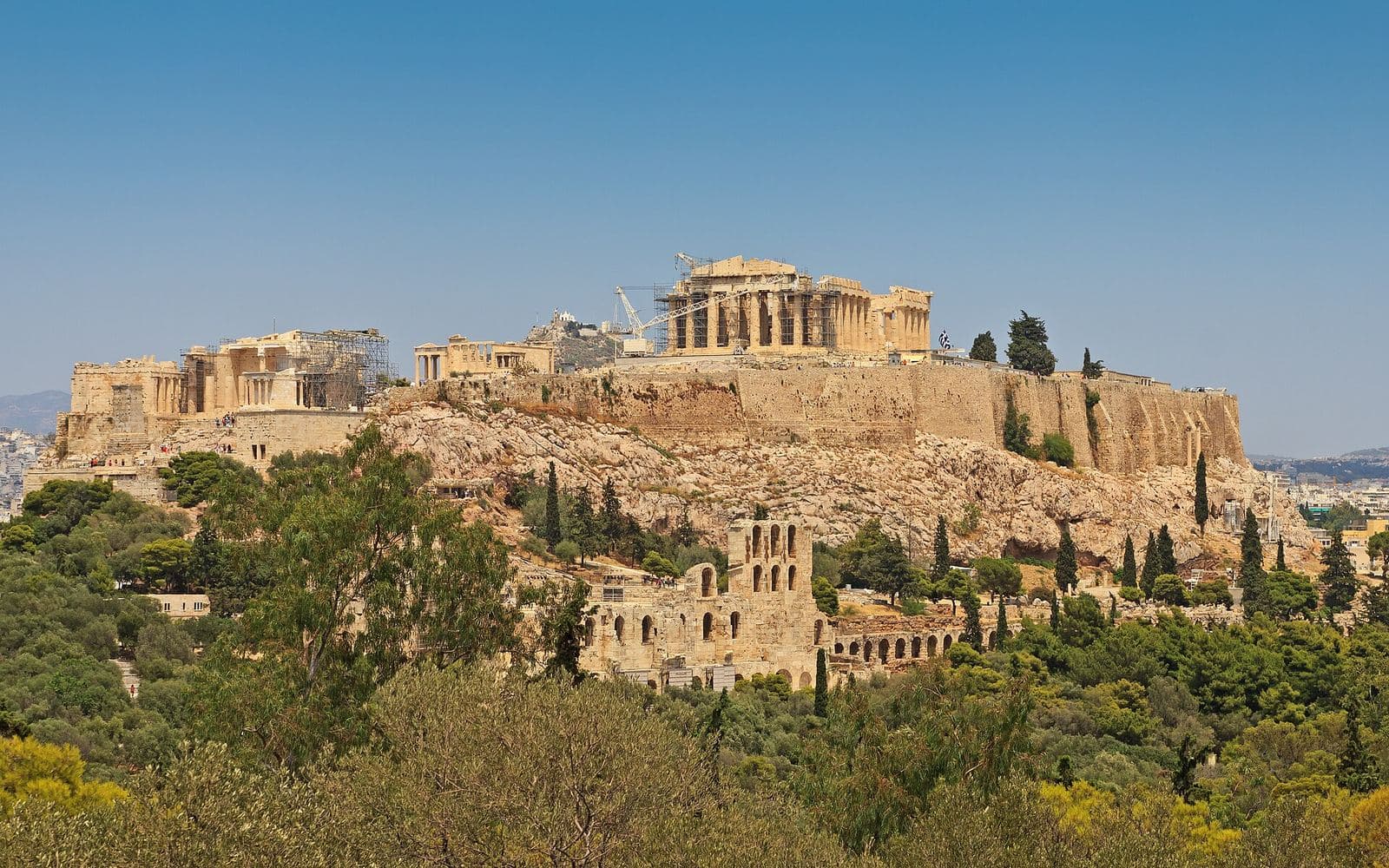 The Acropolis and Parthenon seen from Philopappos Hill, Athens